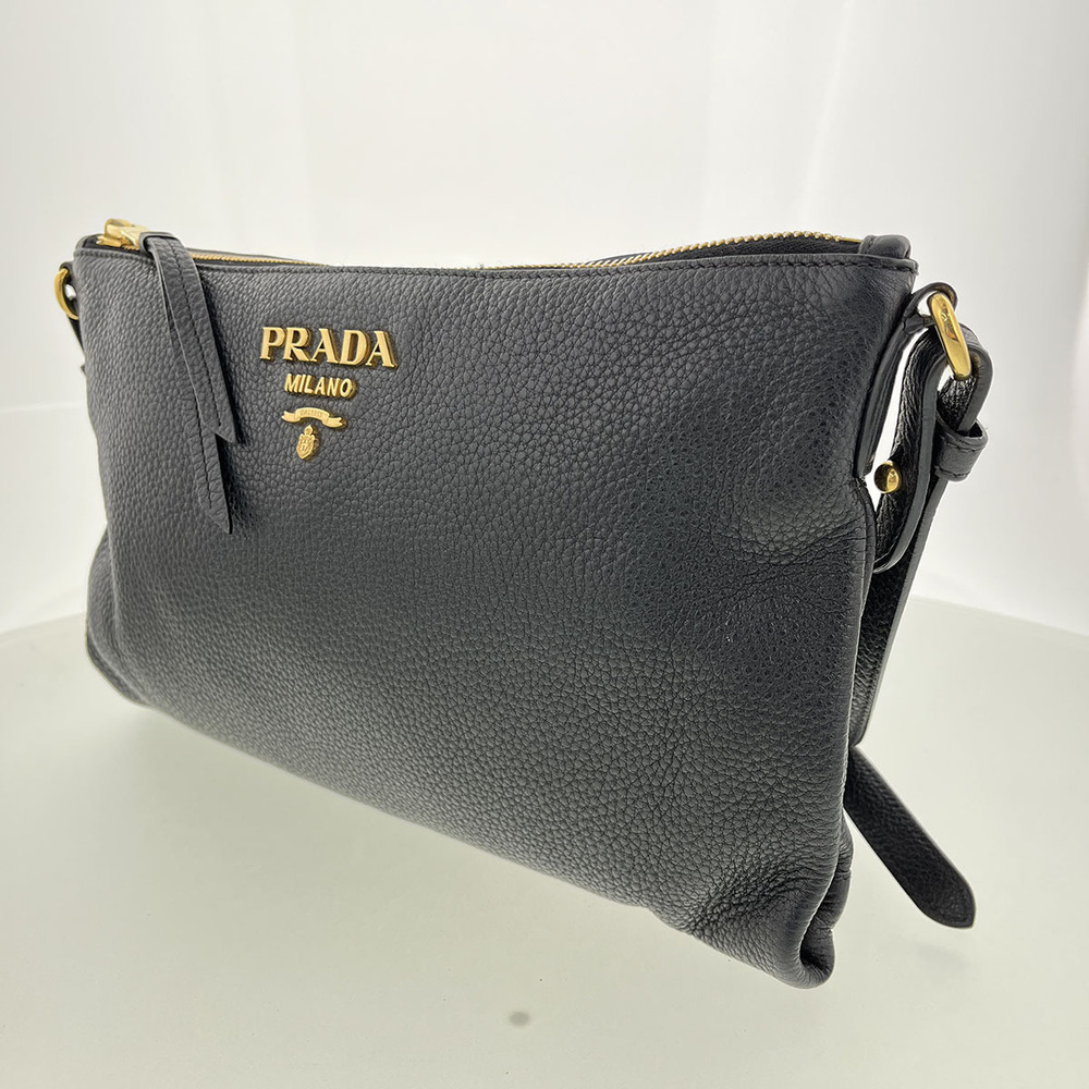 Prada Bag Black Shoulder Phoenix Vitello Leather